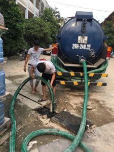 xe hút bể phốt nhà anh Việt ở Bình Lục